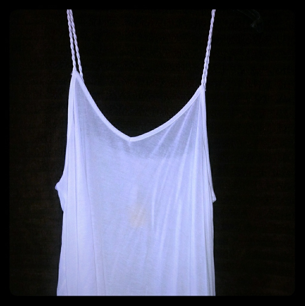 White Flowy High Low Top